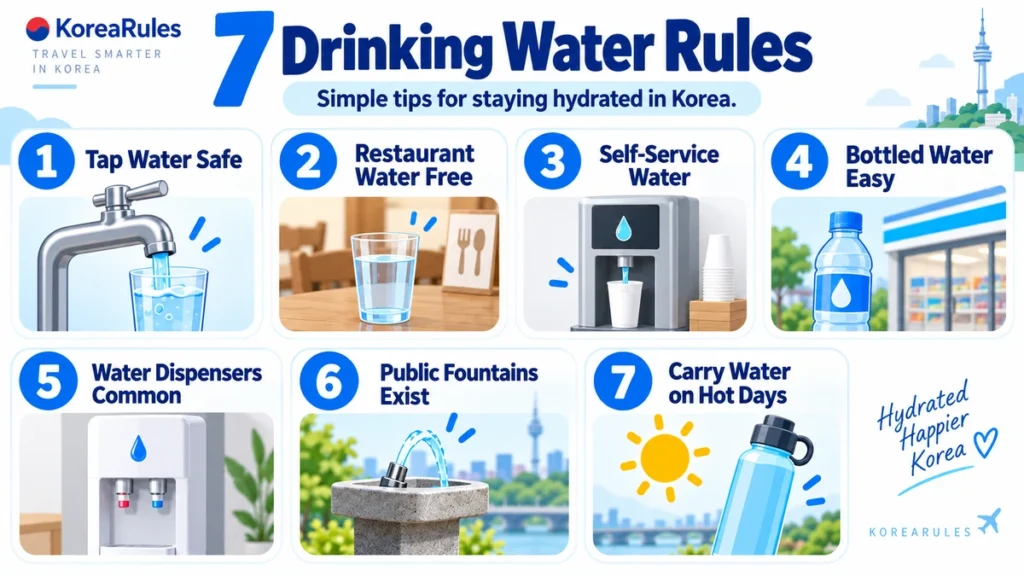 Overview of seven drinking water rules for travelers in Korea