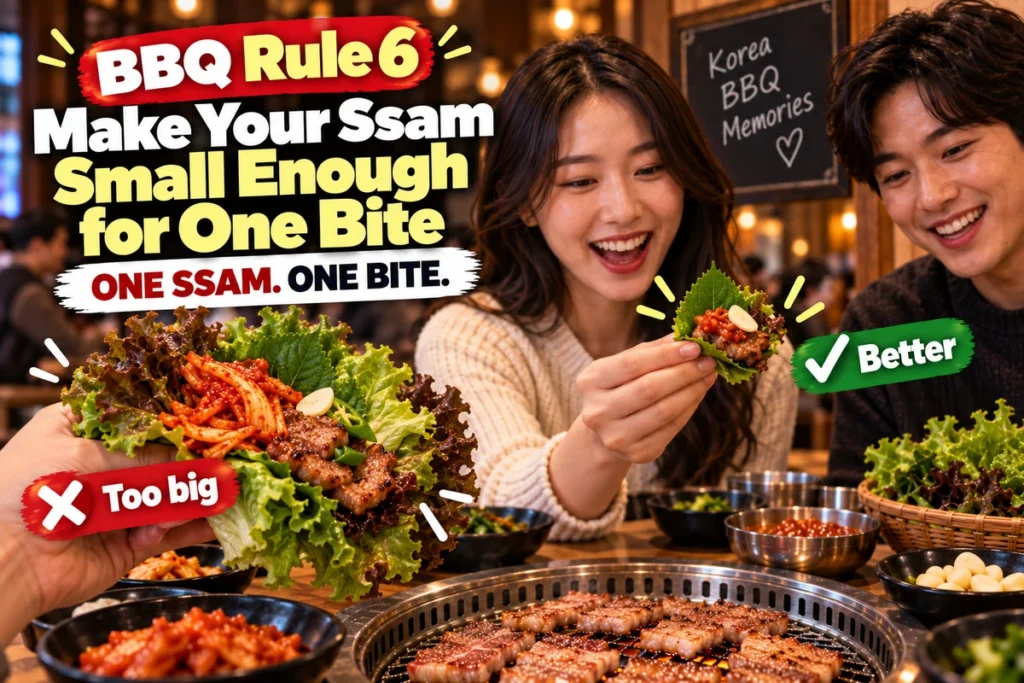Small Korean BBQ ssam made to be eaten in one bite