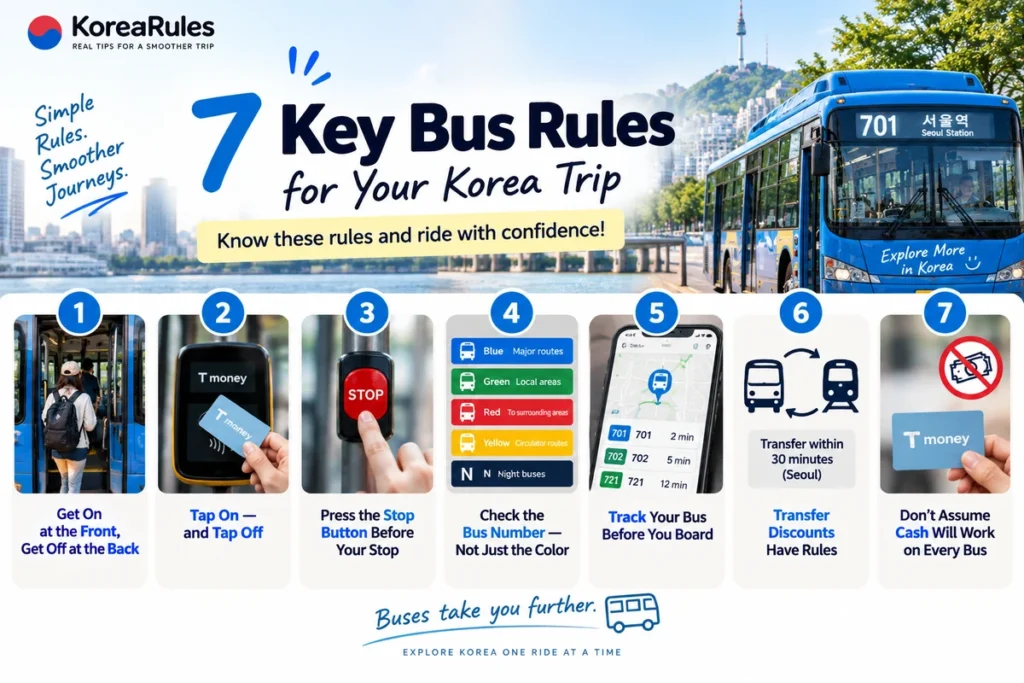 Overview of seven Korean bus rules for first-time visitors
