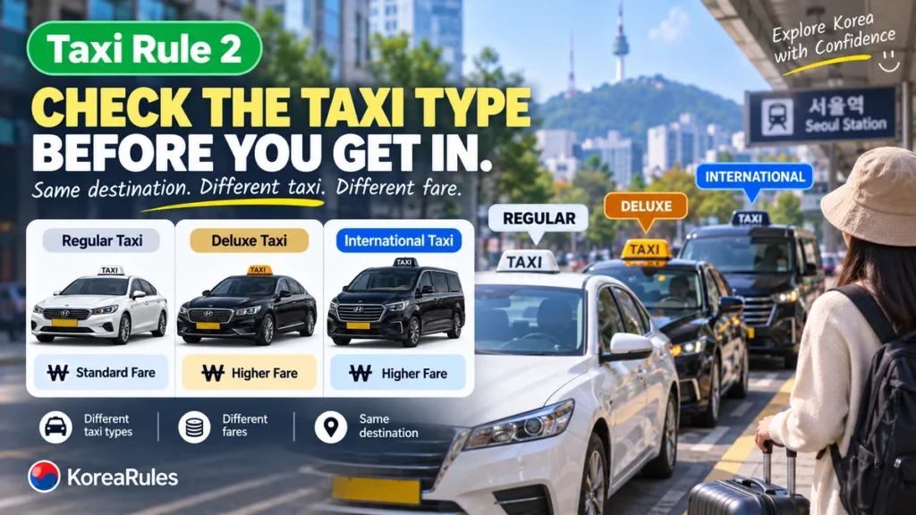 Different taxi types and fares in Korea
