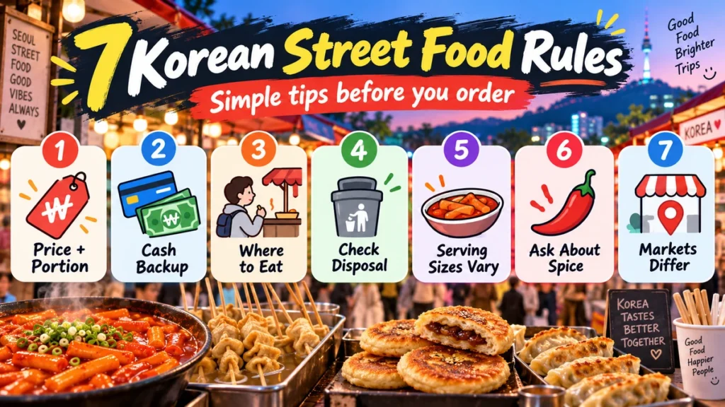 Overview of seven Korean street food rules for tourists