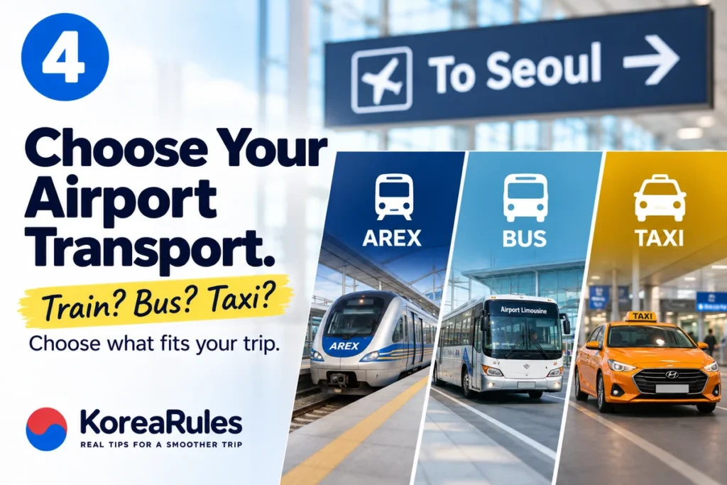 Choosing between AREX airport bus and taxi from Incheon Airport