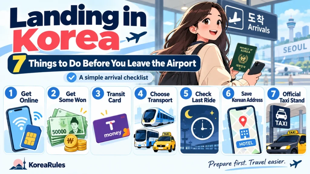 Seven essential things to prepare before leaving a Korean airport