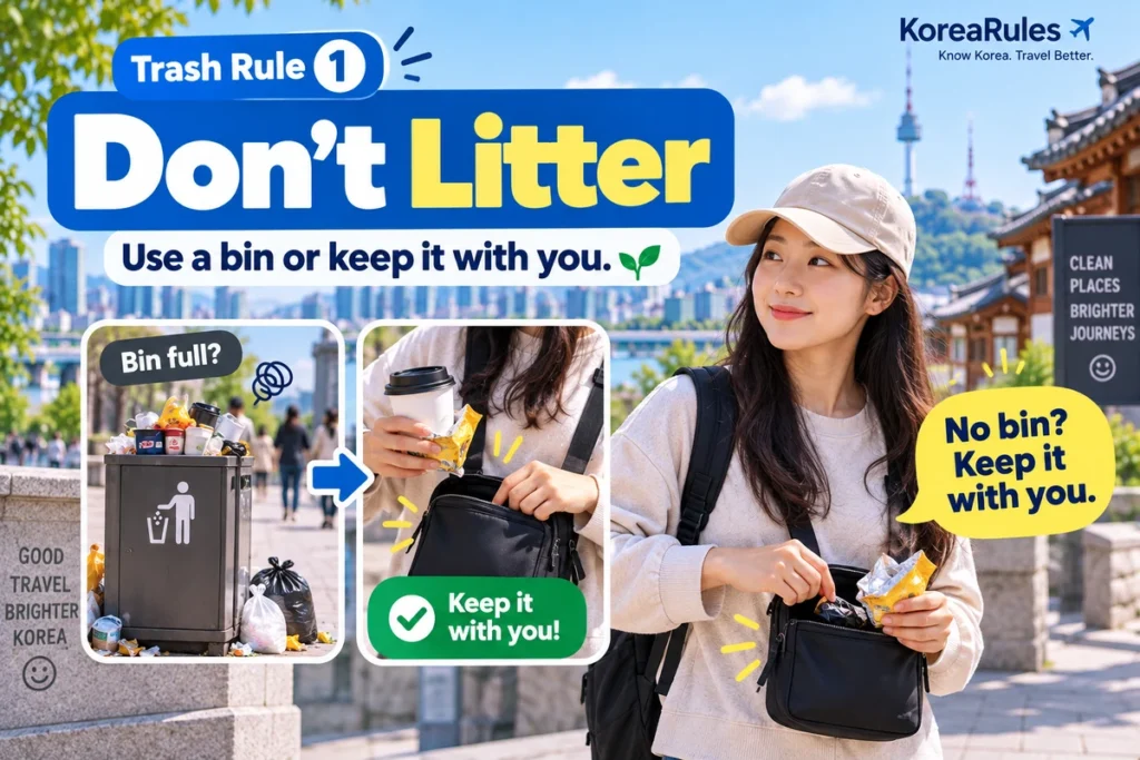 Overview of seven trash and recycling rules for travelers in Korea
